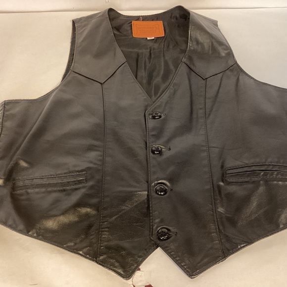 Leather motorcycle vest Howard’s Exclusive Leathers Men’s size 50 - Picture 10 of 12